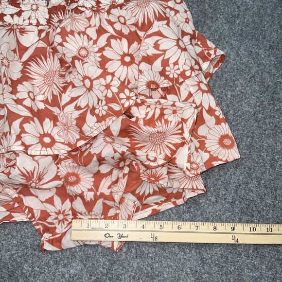 American Eagle Shorts Womens Sz L Orange lined  Floral Boho Hippie Feminine - Picture 6 of 9